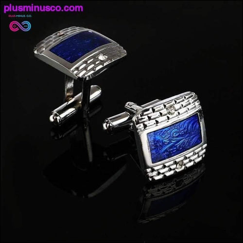 Plus Minus Co New Simple Style Black Rectangle Cufflinks Mens Shirt