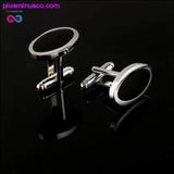 Plus Minus Co New Simple Style Black Rectangle Cufflinks Mens Shirt, view 2