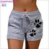 Plus Minus Co Summer Fast Drying Drawstring cat paw print shorts Lace Up, view 2