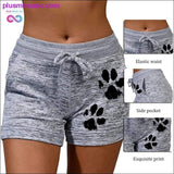 Plus Minus Co Summer Fast Drying Drawstring cat paw print shorts Lace Up, view 3