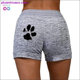 Plus Minus Co Summer Fast Drying Drawstring cat paw print shorts Lace Up, view 4