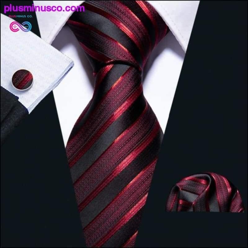 Plus Minus Co New Wedding Men Tie Red Striped Fashion Designer Ties For