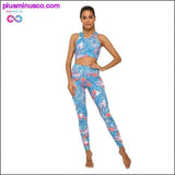 Plus Minus Co Newest Women's Sports Suit Maple Leaf Printed Bottoming Set, view 5