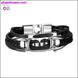 Plus Minus Co Infinity Men Bracelet Genuine Leather Black Hand Chain, view 3