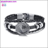 Plus Minus Co Infinity Men Bracelet Genuine Leather Black Hand Chain, view 5