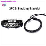Plus Minus Co Infinity Men Bracelet Genuine Leather Black Hand Chain, view 6