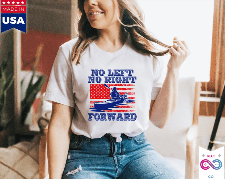 Plus Minus Co No Left No Right Forward | American Flag T-Shirts, Anti politics, pro progress , Not left, not right, Forward Tee