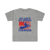 Plus Minus Co No Left No Right Forward | American Flag T-Shirts, Anti politics, pro progress , Not left, not right, Forward Tee, view 3