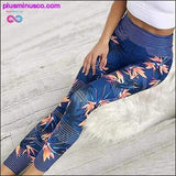 Plus Minus Co Horizontal Striped Womens Leggings Patchwork Leaf Maple, view 4