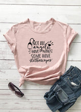 Plus Minus Co Not All Angels Have Wings Graphic Funny Women's T-Shirt Summer Casual 100%Cotton Short Sleeve tops tee Gift For Nurse White angel Gift, view 2