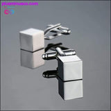 Plus Minus Co Novelty cuff links stainless steel Old craftsman hand Laser, view 3