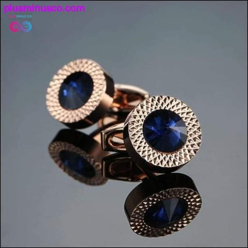 Plus Minus Co Novelty Luxury Blue white Cufflinks for Mens Brand High