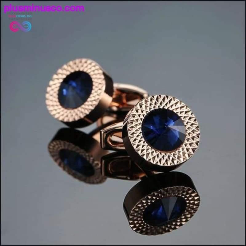 Plus Minus Co Novelty Luxury Blue white Cufflinks for Mens Brand High