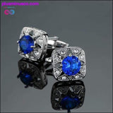 Plus Minus Co Novelty Luxury Blue white Cufflinks for Mens Brand High, view 5