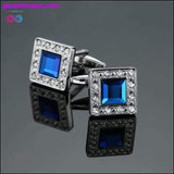 Plus Minus Co Novelty Luxury Blue white Cufflinks for Mens Brand High, view 6