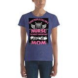 Plus Minus Co Nurse and Mom, Women's short sleeve t-shirt at Plusminusco || On Sale Now,Nurse Shirt, Nursing School T Shirt, Nursing School Tee,, view 3