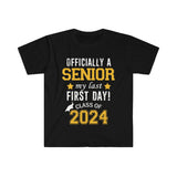 Plus Minus Co Officially a Senior My Last First Day Class Of 2024, Back To School T Shirts, Senior 2024 girls, Graduating Senior 2024 Shirt, Funny Senior, view 3