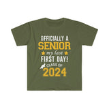 Plus Minus Co Officially a Senior My Last First Day Class Of 2024, Back To School T Shirts, Senior 2024 girls, Graduating Senior 2024 Shirt, Funny Senior, view 4