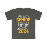 Plus Minus Co Officially a Senior My Last First Day Class Of 2024, Back To School T Shirts, Senior 2024 girls, Graduating Senior 2024 Shirt, Funny Senior, view 5