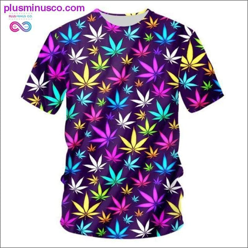 Plus Minus Co OGKB Man's TShirts Weeds T Shirt Clover Tshirt Green Leaves