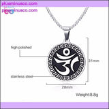 Plus Minus Co Om AUM Sanskrit Meditation Symbol Pendant Necklace ||, view 2