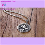 Plus Minus Co Om AUM Sanskrit Meditation Symbol Pendant Necklace ||, view 3