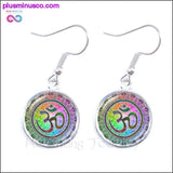 Plus Minus Co Om Ohm Aum Namaste Yoga Symbol Earrings Charming Bright, view 3