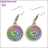 Plus Minus Co Om Ohm Aum Namaste Yoga Symbol Earrings Charming Bright, view 5