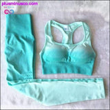 Plus Minus Co Ombre Seamless Gym Fitness Suit Bra Leggings High Waist Yoga, view 4