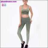 Plus Minus Co Ombre Seamless Gym Fitness Suit Bra Leggings High Waist Yoga, view 6