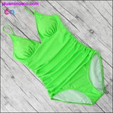 Plus Minus Co One Piece Swimsuit Women Solid Bathing Suit Halter Bodysuit, view 4