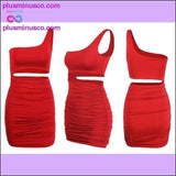 Plus Minus Co One Shoulder Sexy Bodycon Dress Cut Out Sheath Mini Short, view 4