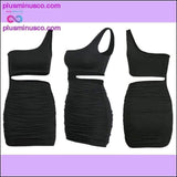 Plus Minus Co One Shoulder Sexy Bodycon Dress Cut Out Sheath Mini Short, view 5