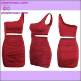 Plus Minus Co One Shoulder Sexy Bodycon Dress Cut Out Sheath Mini Short, view 6