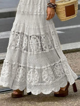 Plus Minus Co Openwork Crochet Maxi Skirt, view 6