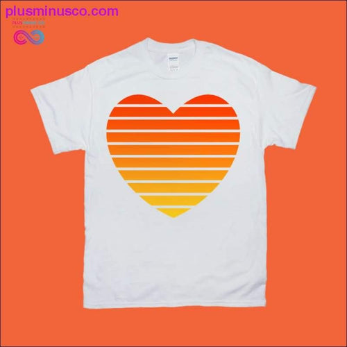 Plus Minus Co Orange Heart | Retro Sunset T-Shirts