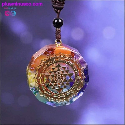 Plus Minus Co Orgonite Necklace Sri Yantra Pendant Sacred Geometry Chakra
