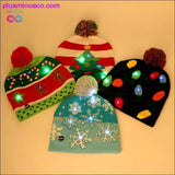 Plus Minus Co OurWarm Led Light Cotton Christmas Hat Knit Up Beanie Hat, view 3