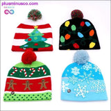 Plus Minus Co OurWarm Led Light Cotton Christmas Hat Knit Up Beanie Hat, view 4