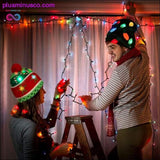 Plus Minus Co OurWarm Led Light Cotton Christmas Hat Knit Up Beanie Hat, view 6