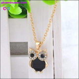 Plus Minus Co Owl Design Rhinestones Crystal Pendant Necklace ||, view 4