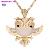 Plus Minus Co Owl Design Rhinestones Crystal Pendant Necklace ||, view 5