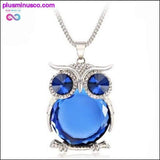 Plus Minus Co Owl Design Rhinestones Crystal Pendant Necklace ||, view 6