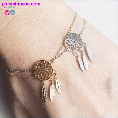 Plus Minus Co Pameng Silver/Gold Color Dreamcatcher Charm Bracelets For