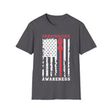 Plus Minus Co Parkinson's Awareness American Flag T-Shirts, Parkinson's Disease Awareness ,Parkinson's Awareness Gift Warrior, Parkinson's Silver Ribbon, view 2