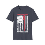 Plus Minus Co Parkinson's Awareness American Flag T-Shirts, Parkinson's Disease Awareness ,Parkinson's Awareness Gift Warrior, Parkinson's Silver Ribbon, view 5
