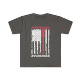 Plus Minus Co Parkinson's Awareness American Flag T-Shirts, Parkinson's Disease Awareness ,Parkinson's Awareness Gift Warrior, Parkinson's Silver Ribbon, view 4