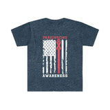 Plus Minus Co Parkinson's Awareness American Flag T-Shirts, Parkinson's Disease Awareness ,Parkinson's Awareness Gift Warrior, Parkinson's Silver Ribbon, view 6