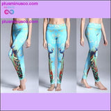 Plus Minus Co Peacock Feathers 3D Print Women Leggings High Waist Yoga, view 2