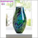 Plus Minus Co Peacock Inspired Art Glass Vase, view 2